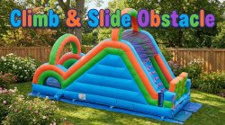 30ft Obstacle Climbing Wall with Slide
