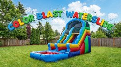 16ft Color Blast Single Lane Water Slide